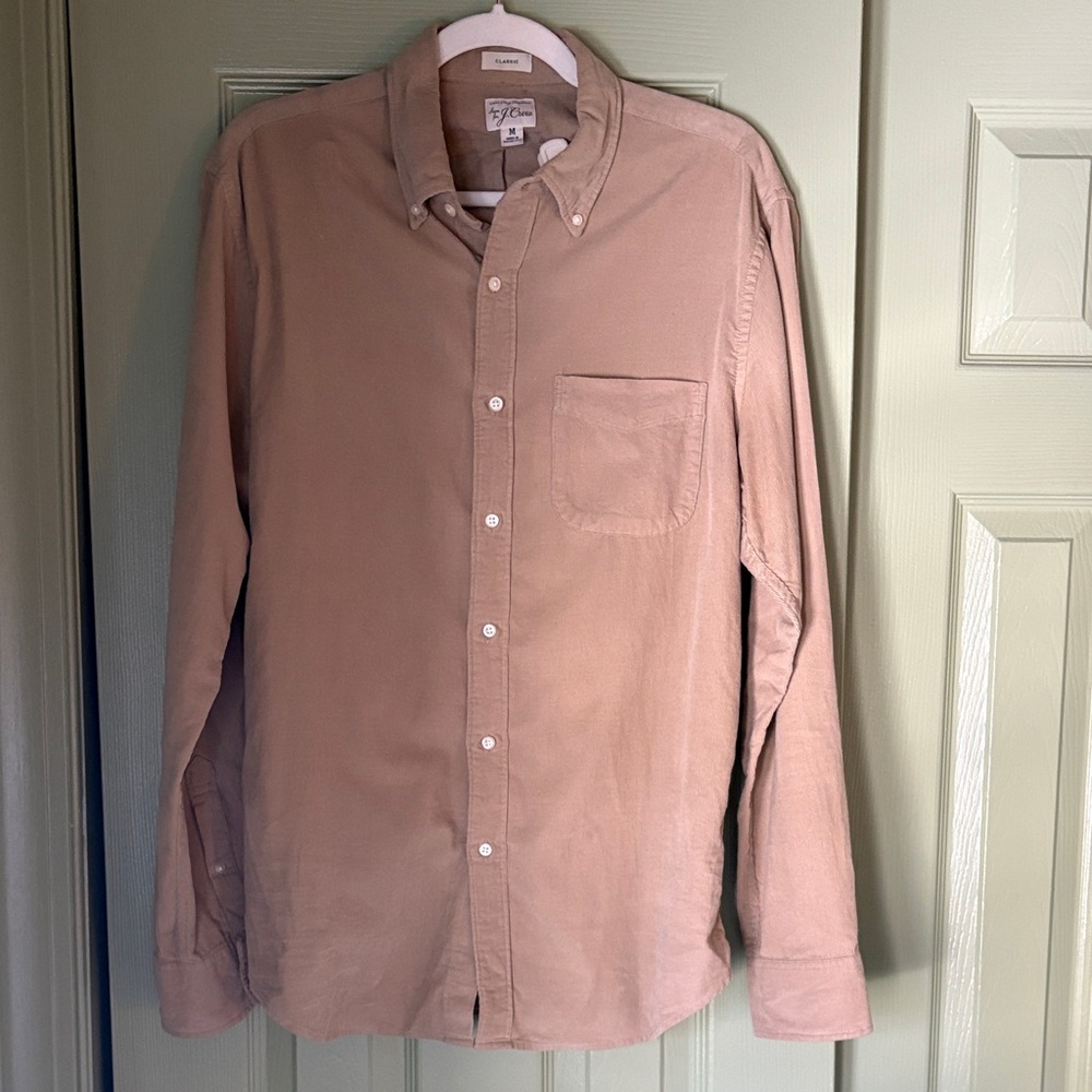 J. Crew Men's Tan Corduroy Button-Down Shirt